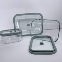 Glas- Vakuumbehälter als Set in Mintrgtün